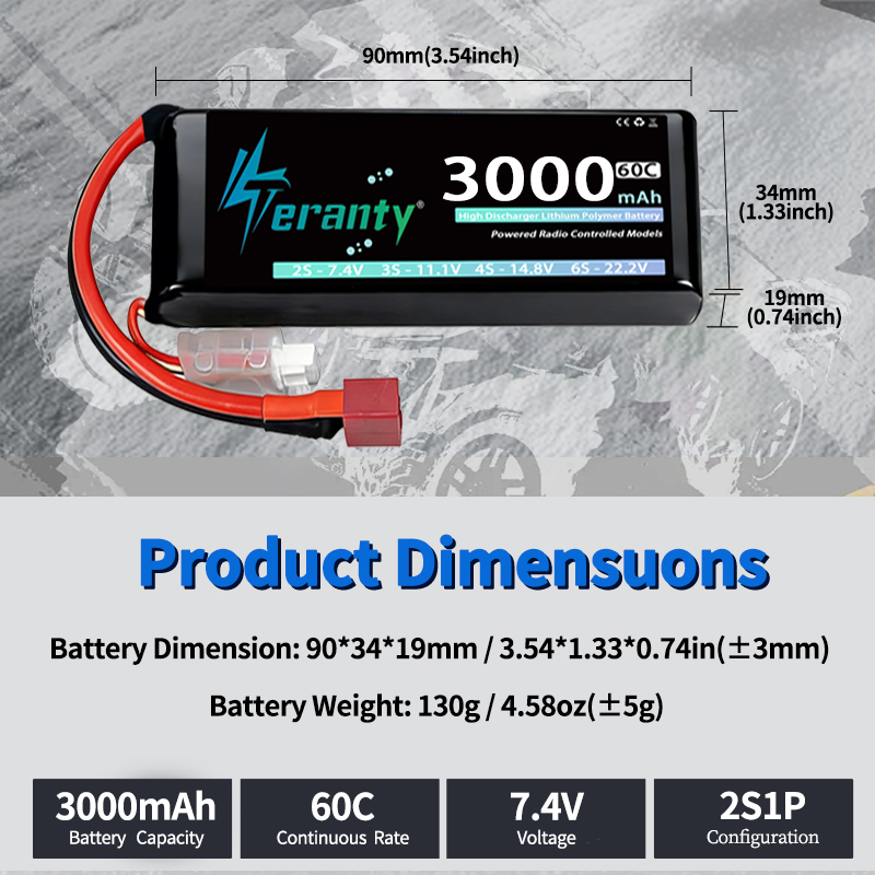Batteria Lipo TERANTY 2S 3000m - Drone Rc Leading recensione e prezzo