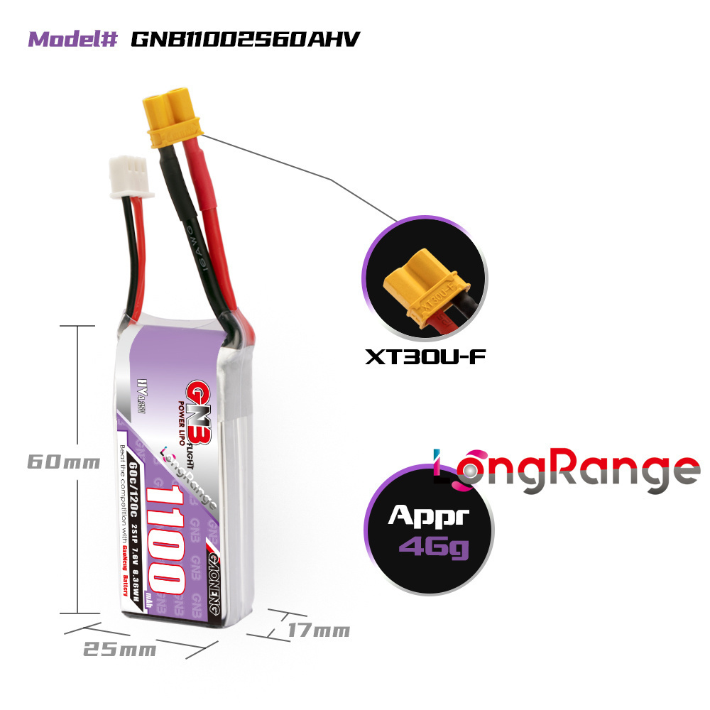 GNB 1100mAh 2S 3S 4S 6S 60C/12 - Drone Rc Leading recensione e prezzo