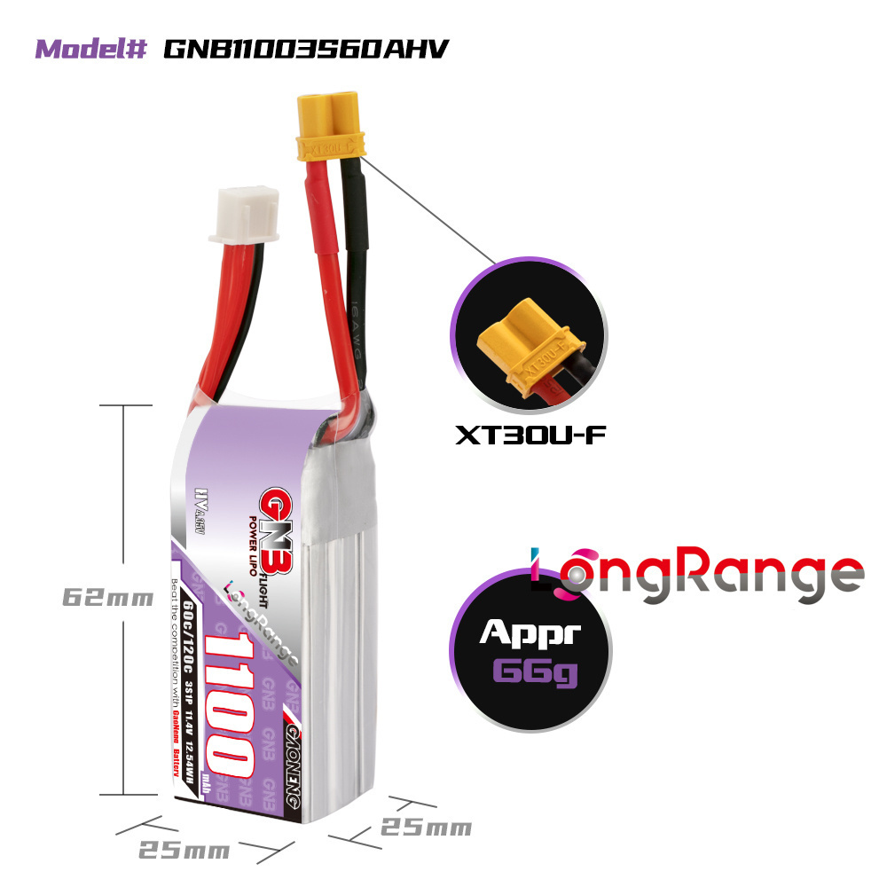 GNB 1100mAh 2S 3S 4S 6S 60C/12 - Drone Rc Leading recensione e prezzo